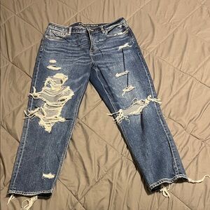 American Eagle Outfitters Women's Ripped Blue Boyfriend Jeans